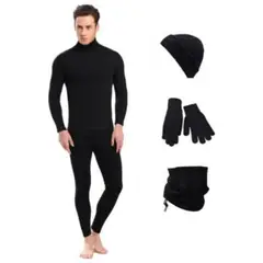 FRIOLENTA - Combo térmico pantalón buzo guantes gorro bandana - negro