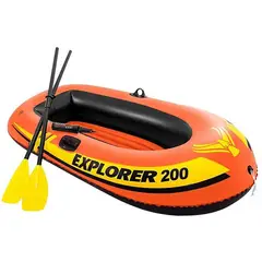 GENERICO - Bote inflable intex explorer 200 con 2 remos y bomba kayak