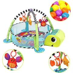 BABY ON - Gimnasio interactivo Para Bebe 3 en 1 De Pelotas Tortuga