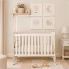 MUEBLES 2020 - Cuna Rosario Blanco Rosado
