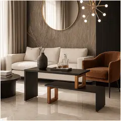 MUEBLES 2020 - Mesa auxiliar Glam Negro Almendra