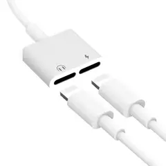 GENERICO - Aadaptador de carga multipuertos audio 2 en 1 tipo lighting BE-BZ05