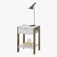MUEBLES 2020 - Mesa De Noche Alicante BlancoTeca