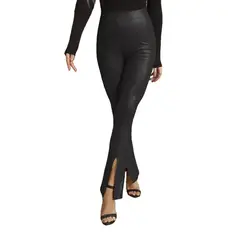 FRIOLENTA - Legging Cuerina Bota Campana - negro