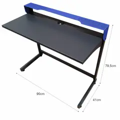 GENERICO - Escritorio Metálico Muka 90cm x 40cm x 79cm - Negro Azul