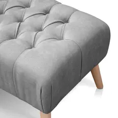BANZAY - Banco Otomano Patas en Madera tela Pet-friendly - Gris