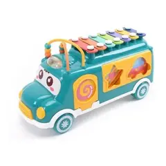 HUANGER - Bus xilófono didáctico juguete bebe infantil encajar Verde