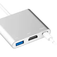 GENERICO - Adaptador hub multipuertos puertos USB-C 3 en 1 celular y pc BE-BZ07