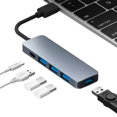 GENERICO - Adaptador hub multipuertos puertos USB-C 5 en 1 BE-BZ09
