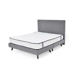 COLCHONES TOTAL COMFORT - Set de Dormitorio Santorini Queen Plata con Colchón Varna