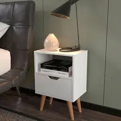 MUEBLES 2020 - Mesa de noche Essen Blanco