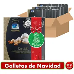 GRECO - Galletas navideñas con almendras kurabie 80gr x18 uds