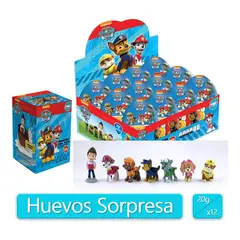 GREZON - Huevos de chocolate con sorpresa paw patrol x 12 unid