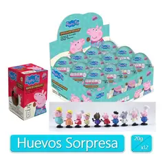 GREZON - Huevos de chocolate con sorpresa peppa pig x 12 unid