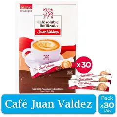 JUAN VALDEZ - Café soluble liofilizado clasico x 30 uds