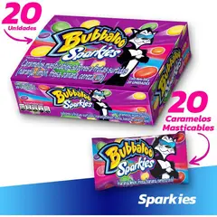 MONDELEZ - Caramelos masticables bubbaloo sparkies display x20 uds.