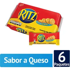 MONDELEZ - Ritz galletas saladas rellenas de crema sabor a queso x 6uds