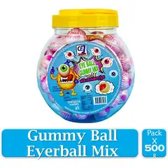 ADRO - Goma gummy ball eyerball ojos mix con relleno 500 g x 50 uds