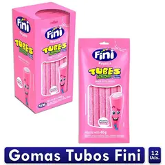 FINI - Goma dulce tubos largos tutti fruti 40gr x12 uds
