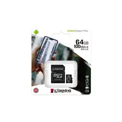KINGSTON - Tarjeta microsd class 10 canvas 100mb de 64gb