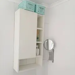 GENERICO - Mueble Auxiliar Organizador Baño Sala Estantes 80x40Cm blanco mate