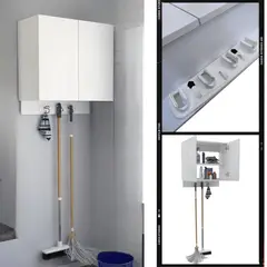 GENERICO - Mueble Auxiliar Aseo Gabinete flotante 60x60Cm blanco Mate