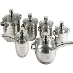 ONE PIXEL - Bateria De Ollas Acero Quirurgico 12 Piezas Para Cocina
