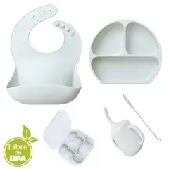 ENFANT'ASY - Set Vajilla Silicona Sin Bpa Kit Alimentación Complementaria