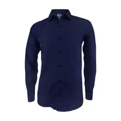 SON DOS - Camisa casual azul oscura sin bolsillo manga larga hombre