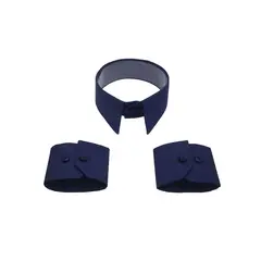 SON DOS - Cuello y puños para cambiarle a camisa azul oscuro corbata