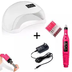 ONE PIXEL - Combo Lampara Led/Uv Uñas 48 Wats + Kit Pulidor