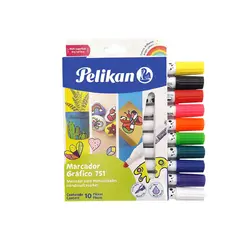 PELIKAN - Marcador Gráfico REF 751, X 10 COLORES.