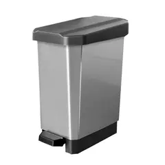 GENERICO - Caneca Estrabins Pedal 22L Gris-IML Metalizado