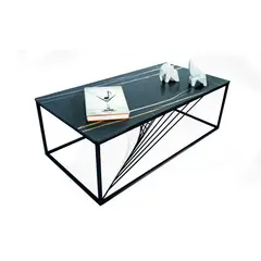 GENERICO - Mesa de centro Mesh en piedra sinterizada Sahara Noir