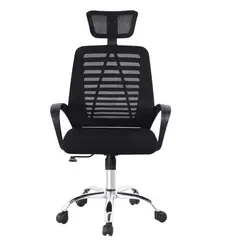 GENERICO - Silla De Oficina Escritorio Tela Malla Con Apoya Brazos Negra