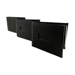 GENERICO - Pack x 3 Billeteras en cuero para hombre Color negra_.