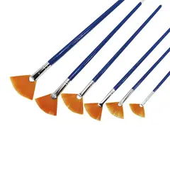 UNICORN - Set Pincel Abanico Unicolor X 6 Tamaños Surtidos