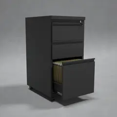 GENERICO - Archivador metálico Con Tapa Superior y Ruedas color Negro