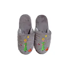 GENERICO - Pantufla Gris claro Bordada