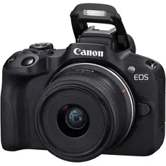 CANON - Cámara sin espejo eos r50 con lente de 18-45 mm 24,2 - negro