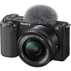 SONY - Cámara sin espejo zv-e10 con lente de 16-50 mm blog - negro
