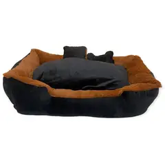 GENERICO - Cama Premium talla XL Negra con Café para perros grandes