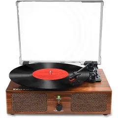 TURBOX - Tocadiscos Tornamesa Bluetooth Con Parlantes Estilo Vintage