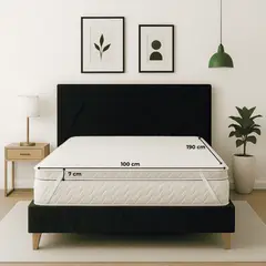 ESTILO Y CONFORT - Colchoneta Topper en Penta100x190 en jackard blanco
