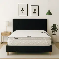 ESTILO Y CONFORT - Colchoneta Topper en Penta 120x190 en jackard blanco