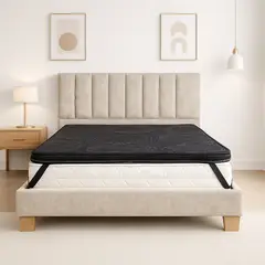ESTILO Y CONFORT - Colchoneta Topper en Penta100x190 en jackard Negro