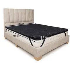 ESTILO Y CONFORT - Colchoneta Topper en Penta 120x190 en jackard Negro