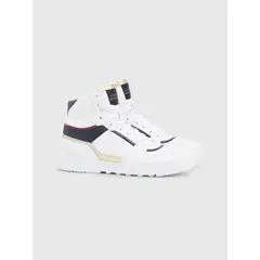 TOMMY HILFIGER - Tenis Altas Con Suela Cupsole Mujer Blanco
