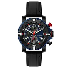 GFORCE - Reloj G-force Original H3957g Crono Calendario Negro Azul + Estuche