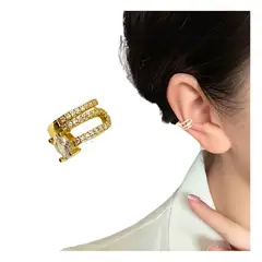 ACCESORIOS DE EVA - Arete Ear Cuff Simulador Curva Cristal_.